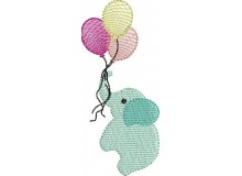 Stickdatei - Elefant Ballons